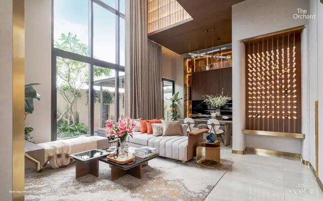 Phòng khách nhà phố góc