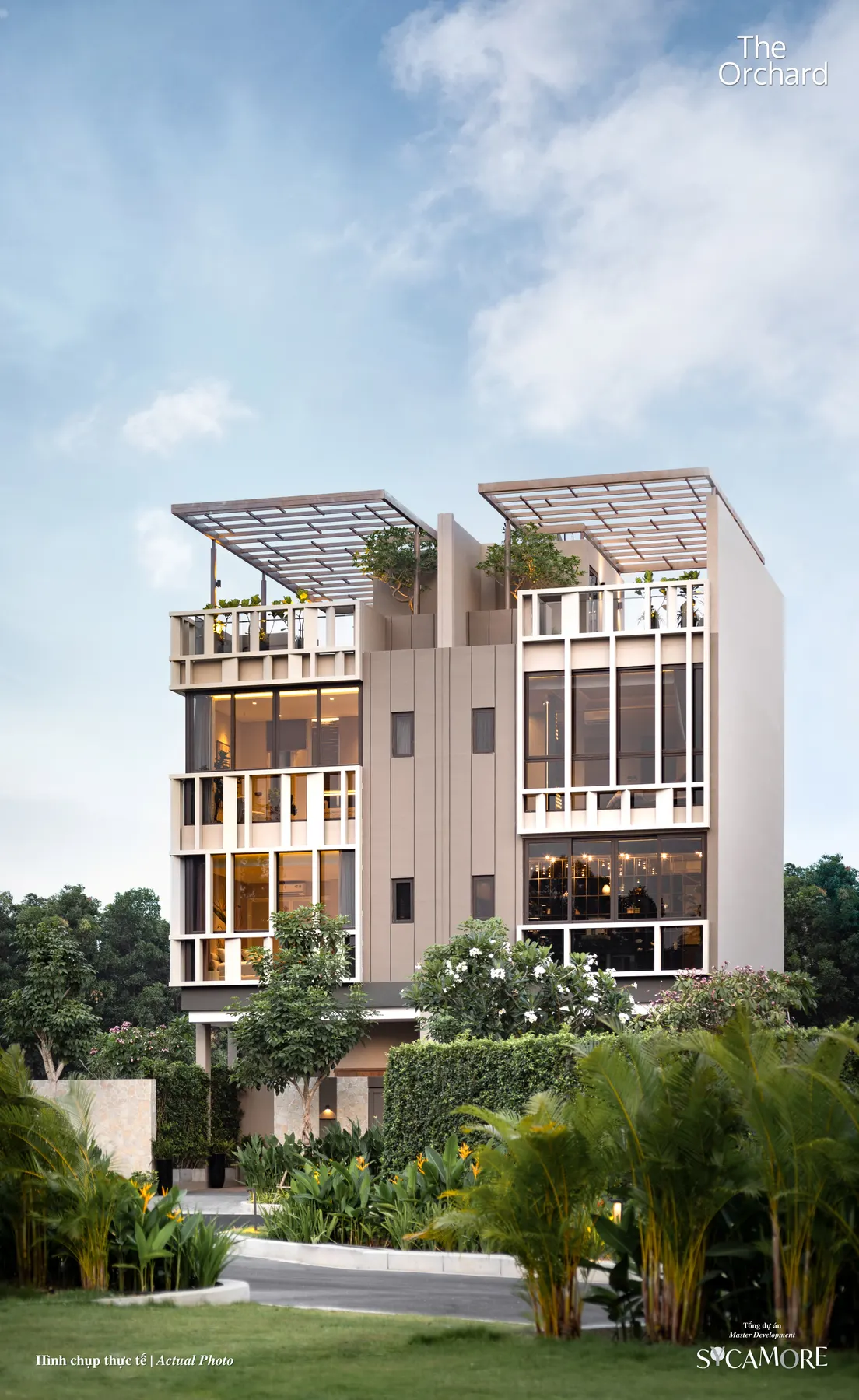 Mặt tiền nhà phố liền kề The Orchard, ảnh thực tế